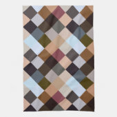 Brawn Gray Dark Mauve Taupe Squares Mosaikmuster Geschirrtuch (Vertikal)