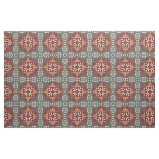 Brawn Gray Dark Red Orange Taupe Beige Ethnic Look Stoff (Fat Quarter (45,7 x 55,9 cm))