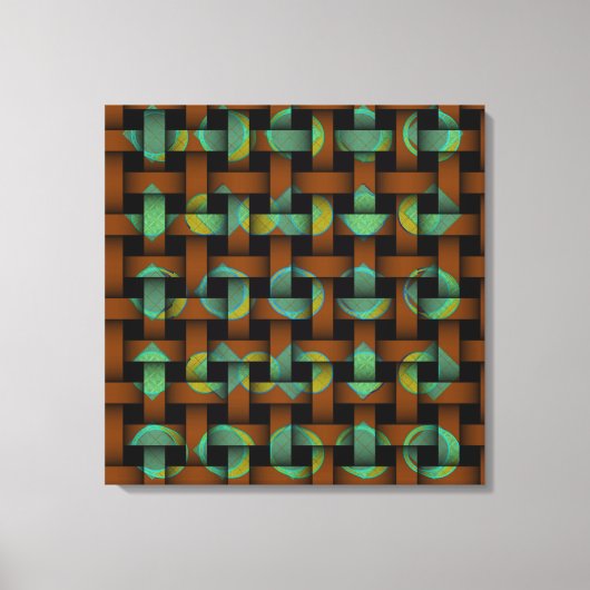 Brawn Green Geometric Tribal Art Cirave Leinwanddruck (Vorderseite)