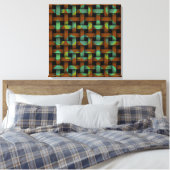 Brawn Green Geometric Tribal Art Cirave Leinwanddruck (Insitu (Schlafzimmer))