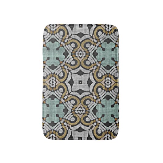 Brawn Green Gray Angesagt Verziert Art Motif Badematte (Vorderseite Vertikal)