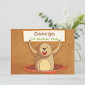 Brawn Green Groundhog Party Einladung Card (Stehend Vorderseite)