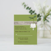Brawn Green Ivory Bleeding Heart Wedding RSVP Einladung (Stehend Vorderseite)