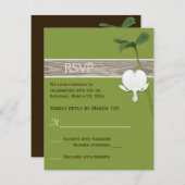Brawn Green Ivory Bleeding Heart Wedding RSVP Einladung (Vorne/Hinten)