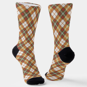 Brawn Green Red White Checkered Pattern Socken