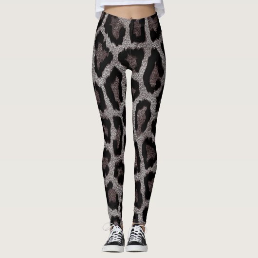 Brawn Grewn Black Leopard Animal Print Leggings (Vorderseite)