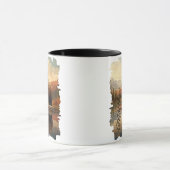 Brawn Grizzle Bären Reflektion des Sees Tasse (Zentrum)