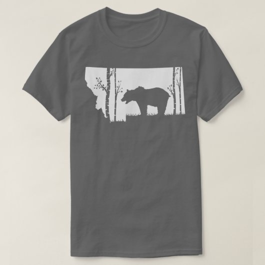 Brawn Grizzles Bear Junting - Montana map Hunter T-Shirt (Design vorne)