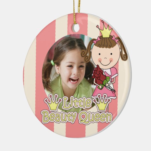 Brawn Hair Little Beauty Queen Foto Ornament (Links)