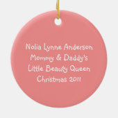 Brawn Hair Little Beauty Queen Foto Ornament (Hinten)