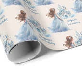 Brawn Hair Princess and Castle Geschenkpapier (Rolleneckpunkt)