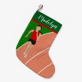 Brawn Hair Track Girl in Red Kleiner Weihnachtsstrumpf (Vorderansicht (hängend))