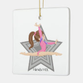 Brawn Haired Gymnast Girl Gymnastik Weihnachten Keramikornament (Links)