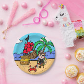 Brawn Haired Pirate Themed Birthday Party Pappteller (Party)