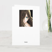 Brawn Hairs Blue Mit Augen Anime Girl Karte (Rückseite)