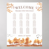 Brawn Herbst Landschaft Hochzeitssessendiagramm Poster (Vorne)