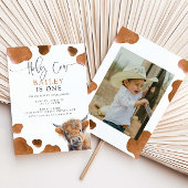 Brawn Highland Cow Einladung, Heilige Kuh Geburtst Einladung