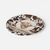 Brawn Highland Cow Print Birthday Party Pappteller (Schrägansicht)