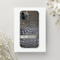 Brawn Ivory Reptile Digital Leather Titanium Metal