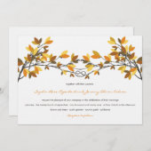 Brawn Knotted Liebe Trees Herbst Hochzeit Einladung (Vorne/Hinten)