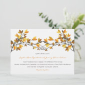 Brawn Knotted Liebe Trees Herbst Hochzeit Einladung (Stehend Vorderseite)