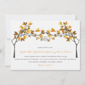 Brawn Knotted Liebe Trees Herbst Hochzeit Einladung (Vorderseite)