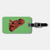 Brawn Labradoodor Green Luggage Tag Gepäckanhänger (Vorderseite horizontal)