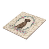 Brawn Labrador Retriever Dow Pw Print Floral Niedl Fliese (Seite)