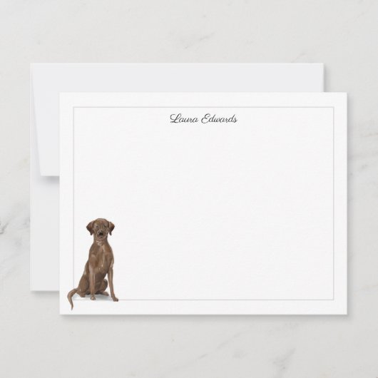 Brawn Labrador Retriever Grau Border Personalisier Mitteilungskarte (Vorderseite)