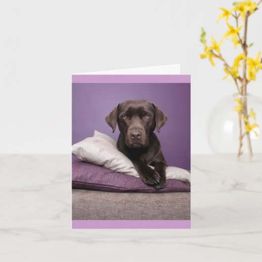 Brawn Labrador Retriever Puppy Doppy Blank Note Ca Karte (Gelbe Blume)