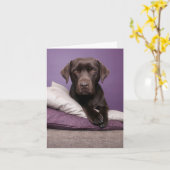 Brawn Labrador Retriever Welpe Doppy Blank Notizka Karte (Gelbe Blume)