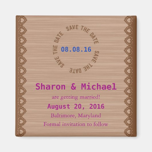 Brawn Lace speichert den Datums-Magneten Magnet (Vorne)