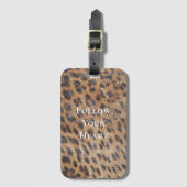 Brawn Leopard Animal Print Sparkon Gepäckanhänger (Vorderseite Vertikal)
