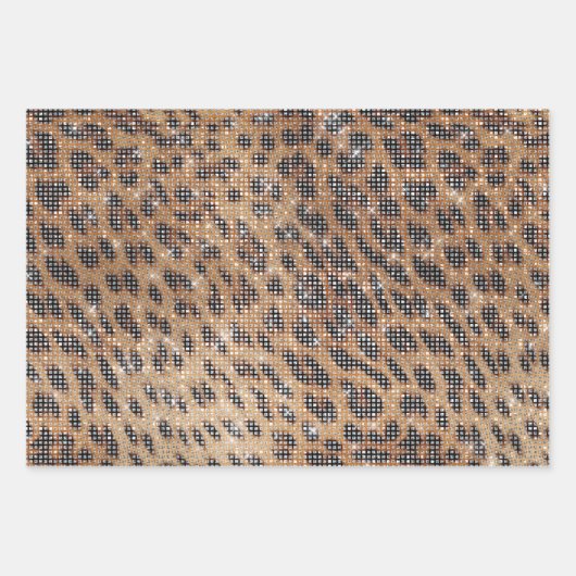 Brawn Leopard Animal Print Sparkon Geschenkpapier Set (Vorderseite)