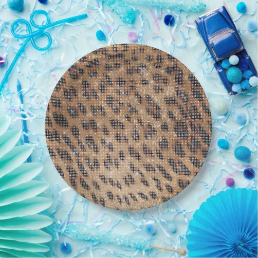 Brawn Leopard Animal Print Sparkon Pappteller (Party)
