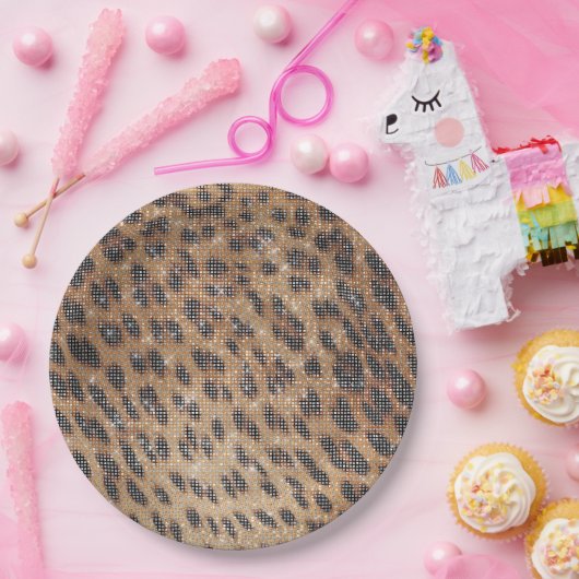 Brawn Leopard Animal Print Sparkon Pappteller (Party)