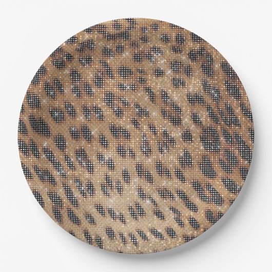 Brawn Leopard Animal Print Sparkon Pappteller (Vorderseite)