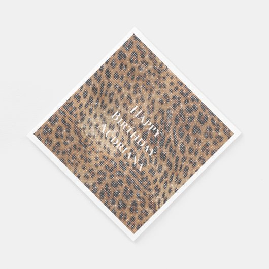 Brawn Leopard Animal Print Sparkon Serviette (Ecke)
