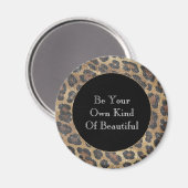 Brawn Leopard Animal Sparkle Magnet (Vorderseite/Rückseite)
