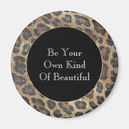 Brawn Leopard Animal Sparkle Magnet (Vorne)