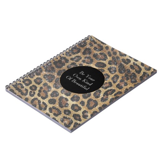 Brawn Leopard Animal Sparkle Notizblock (Linke Seite)