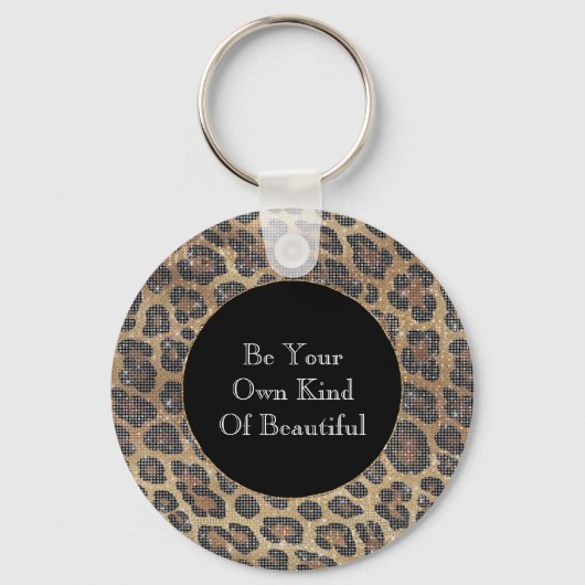 Brawn Leopard Animal Sparkle Schlüsselanhänger (Vorderseite)