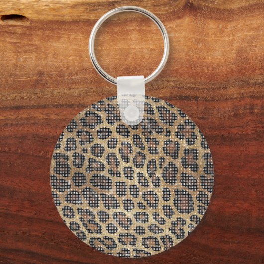 Brawn Leopard Animal Sparkle Schlüsselanhänger (Rückseite)