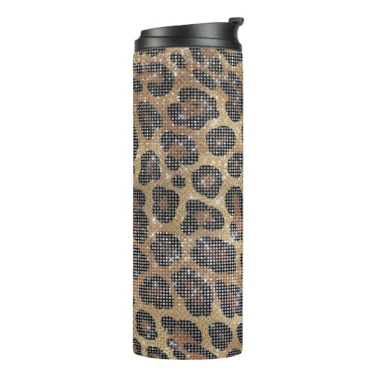 Brawn Leopard Animal Sparkle Thermosbecher (Nach links gedreht)