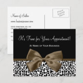 Brawn Leopard Print Salon Termin Erinnerung Postkarte (Vorne/Hinten)