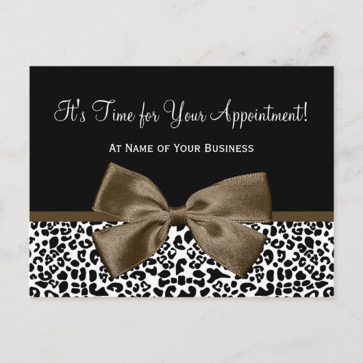 Brawn Leopard Print Salon Termin Erinnerung Postkarte (Vorderseite)