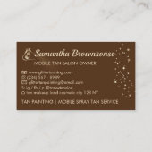 Brawn Light Elegance Calligraphy Tan Spray Visitenkarte (Rückseite)