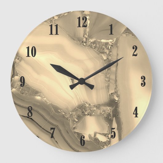 Brawn Marble Clock Große Wanduhr (Vorderseite)