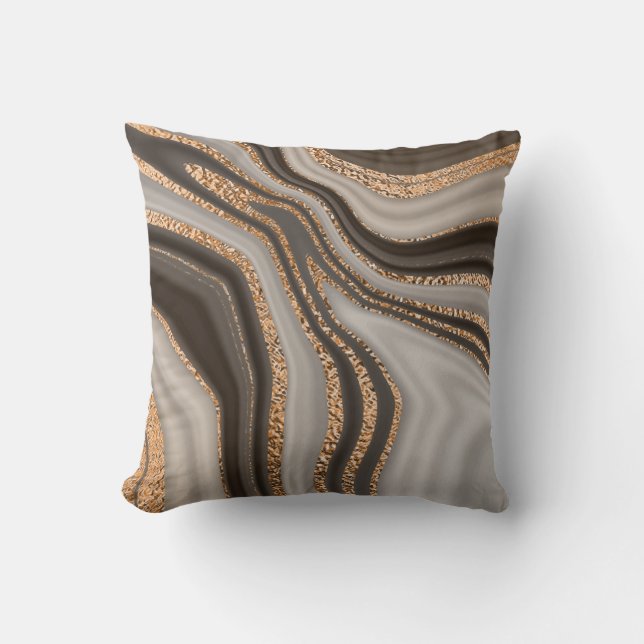 Brawn Marble Gold Vintages Design Kissen (Vorderseite)