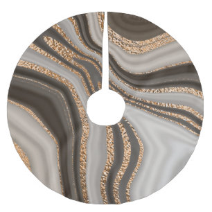 Brawn Marble Gold Vintages Design Polyester Weihnachtsbaumdecke